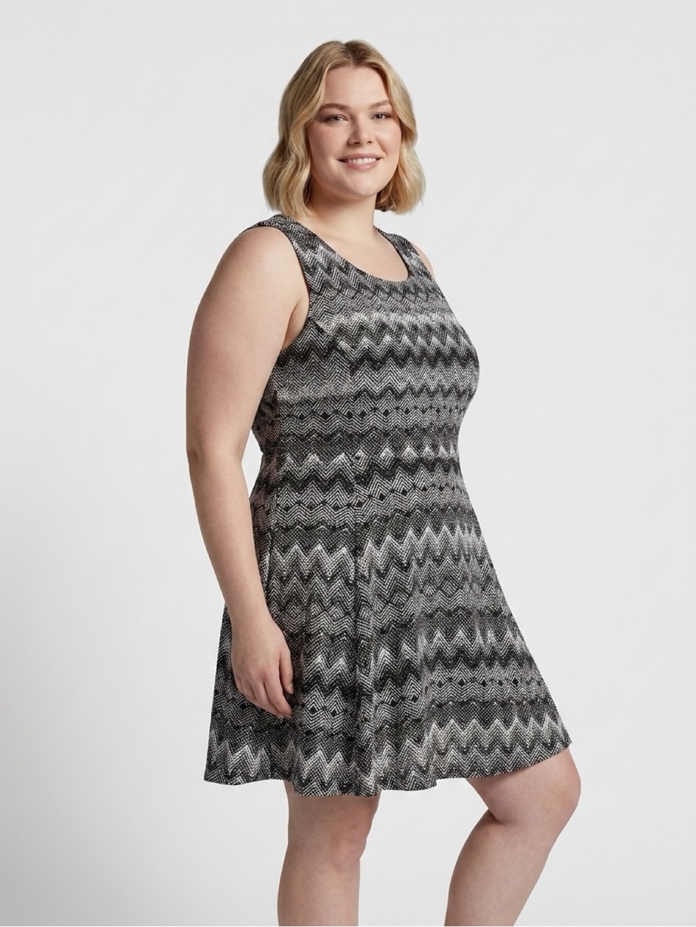 torrid Black & White Zigzag Midi Dress